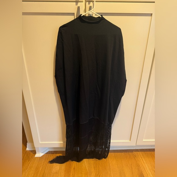 KHAITE Olson Fringe Black Maxi Dress - Picture 6 of 8